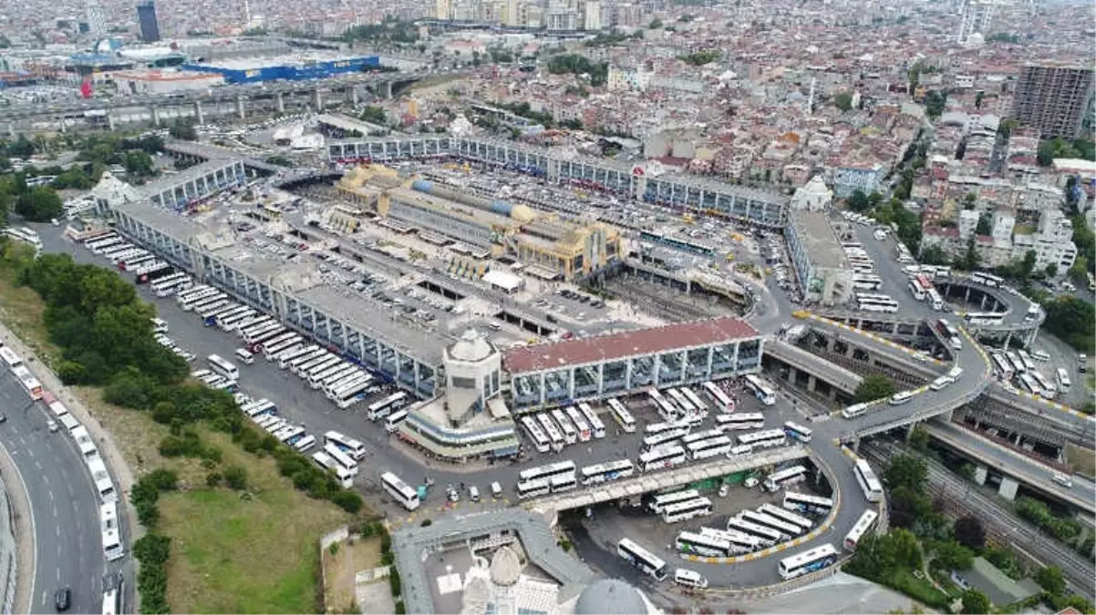 Otogardaki Bayram Yoğunluğu Havadan Görüntülendi