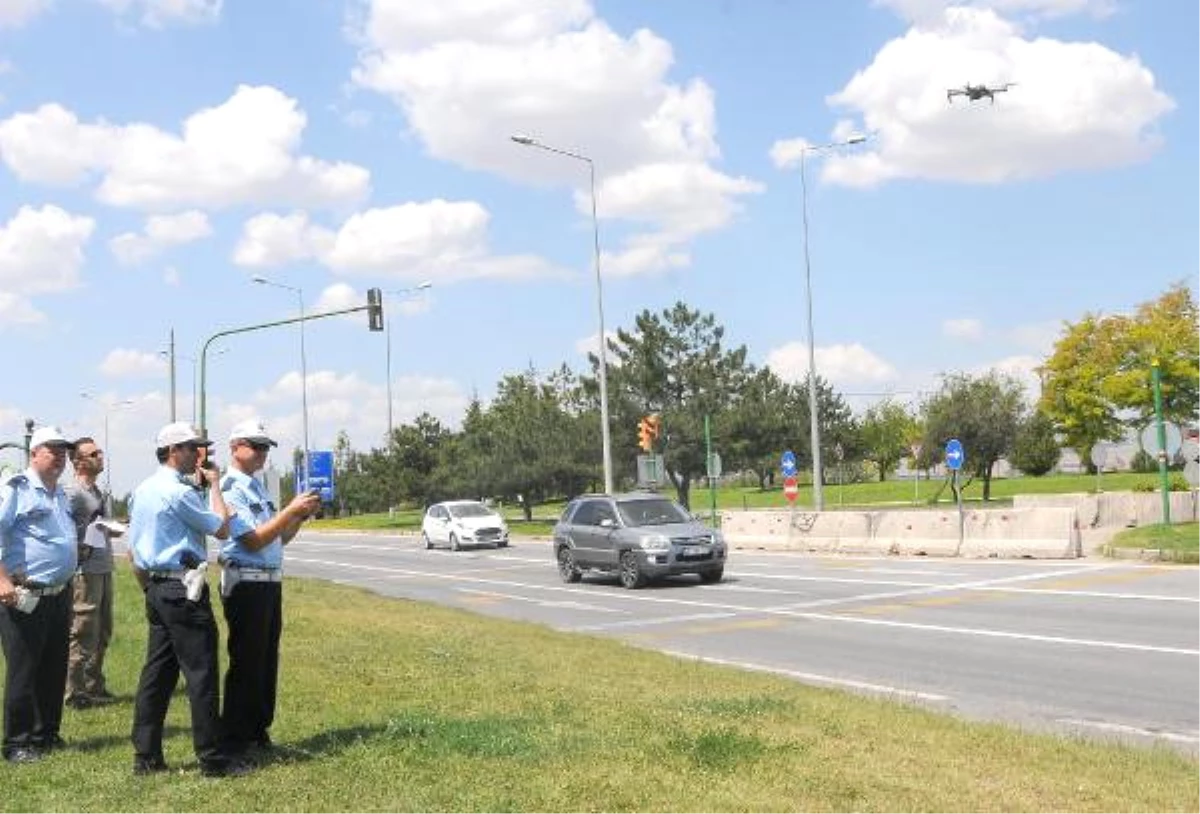 Eskişehir\'de Drone ile Trafik Denetimi