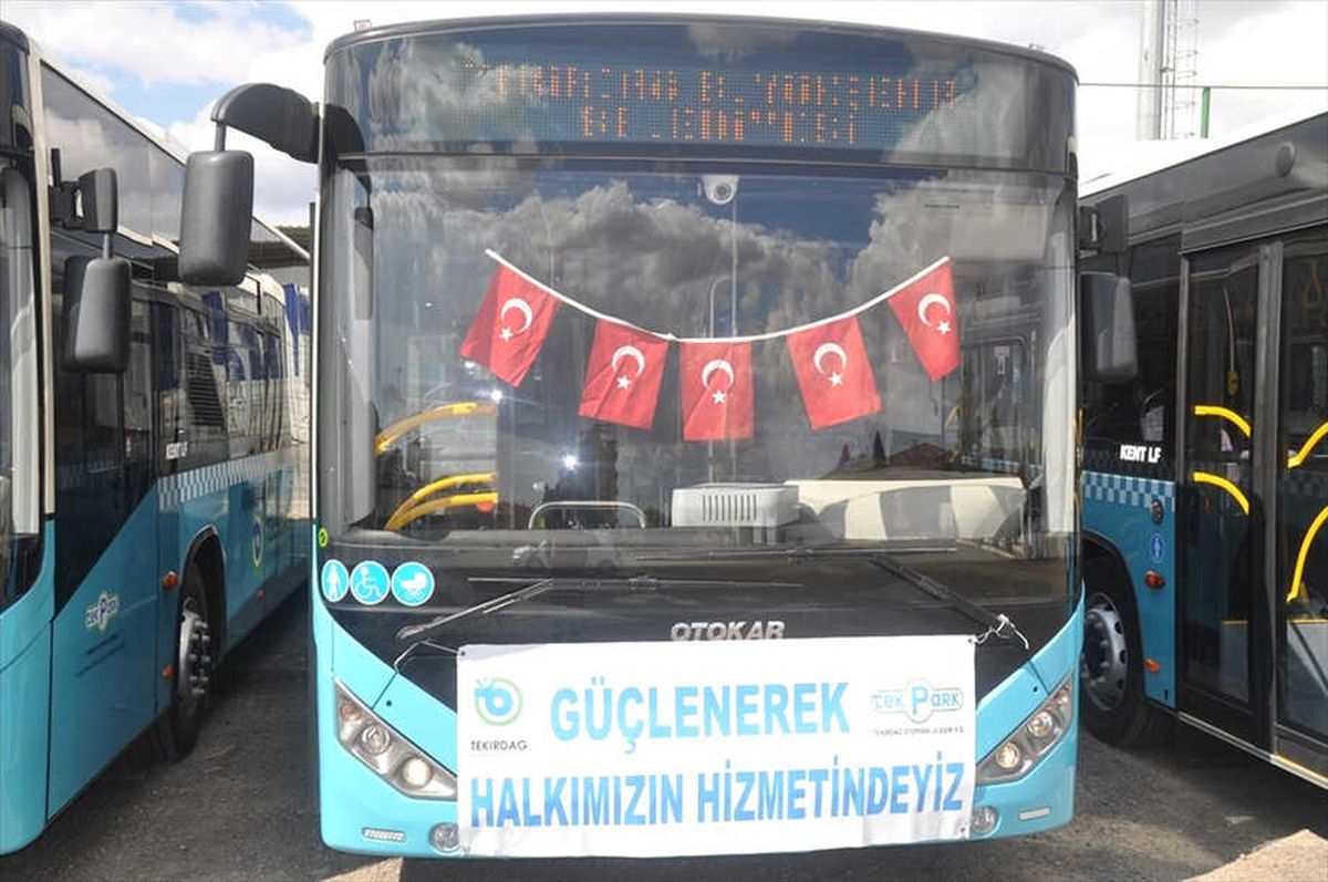 Tekirdağ\'da Bayramda Toplu Taşıma Ücretsiz