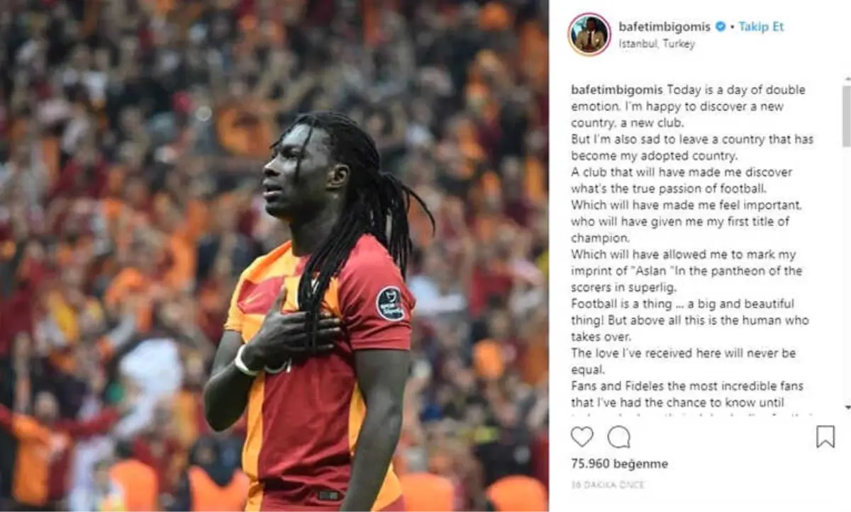 Gomis\'ten Galatasaray\'a Veda Mesajı