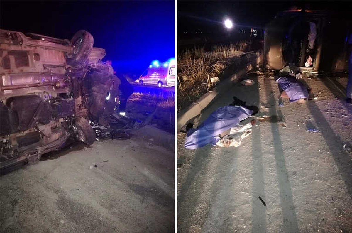 Minibüs Refüje Çarparak Devrildi. 2 Ölü