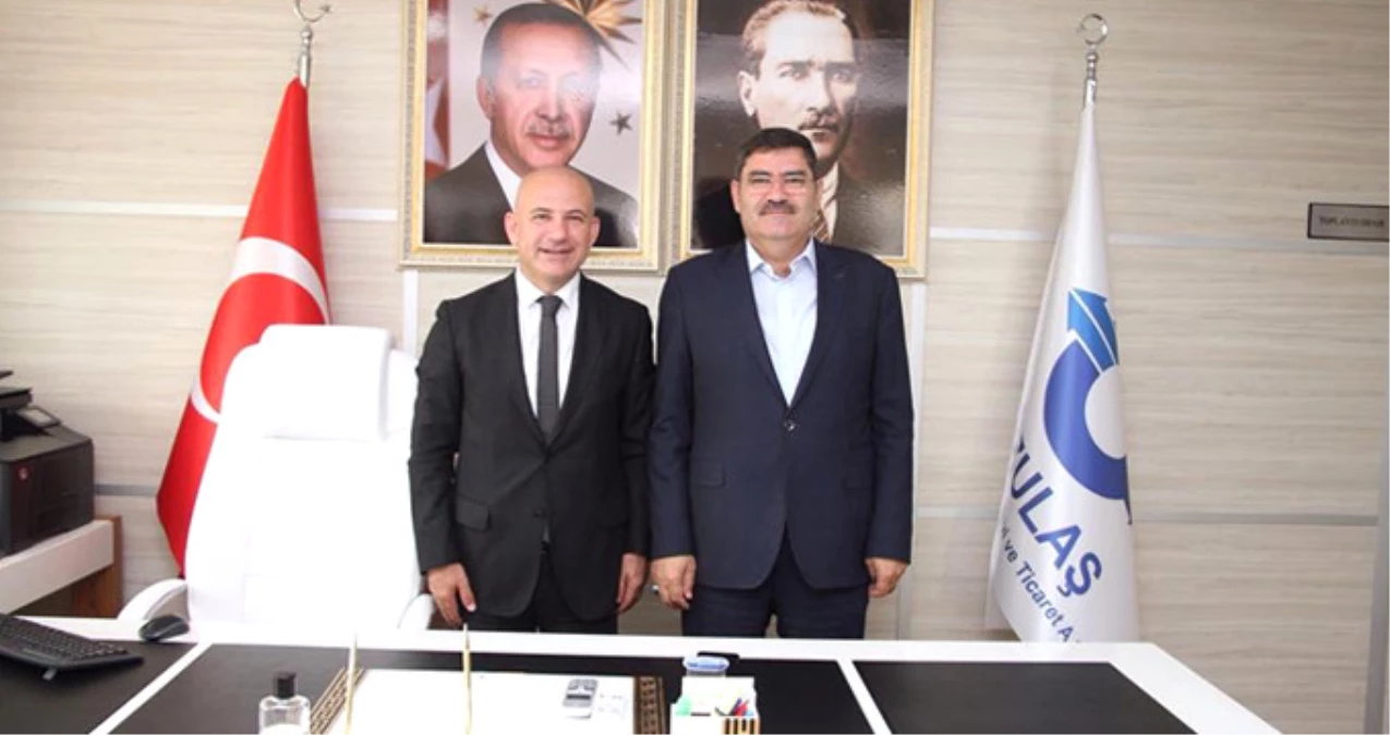AK Parti İlçe Başkanı Mahmut Eminmollaoğlu, Özulaş Başkanı Sedat Şahin\'i Ziyaret Etti