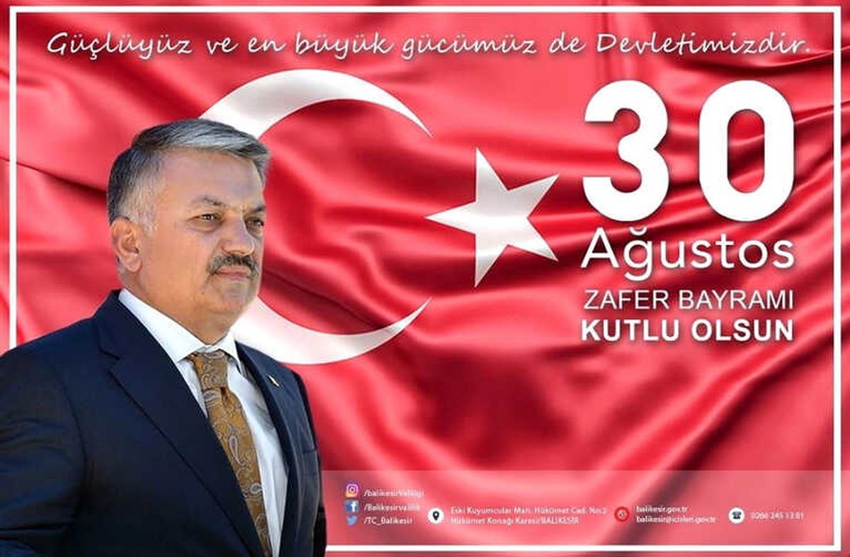 Vali Yazıcı\'dan 30 Ağustos Mesajı