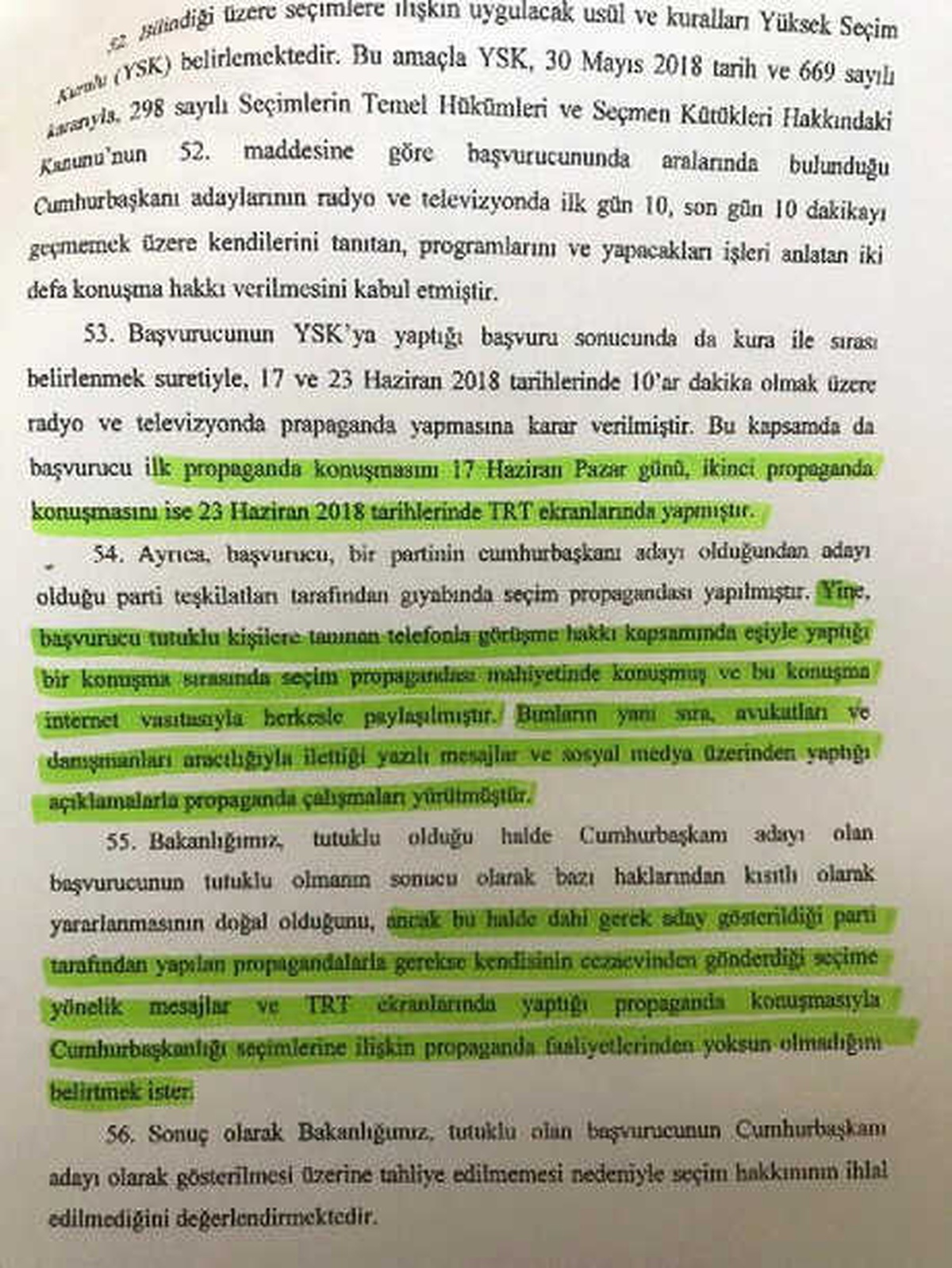 Adalet Bakanlığı: Demirtaş\'ın Seçim Hakkı İhlal Edilmedi
