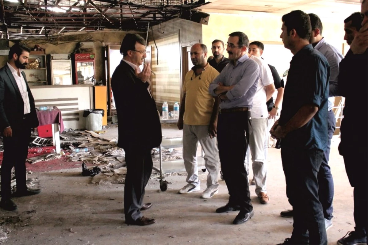 Başkan Türkmenoğlu\'ndan Yangında Hasar Gören İş Yerlerine Ziyaret