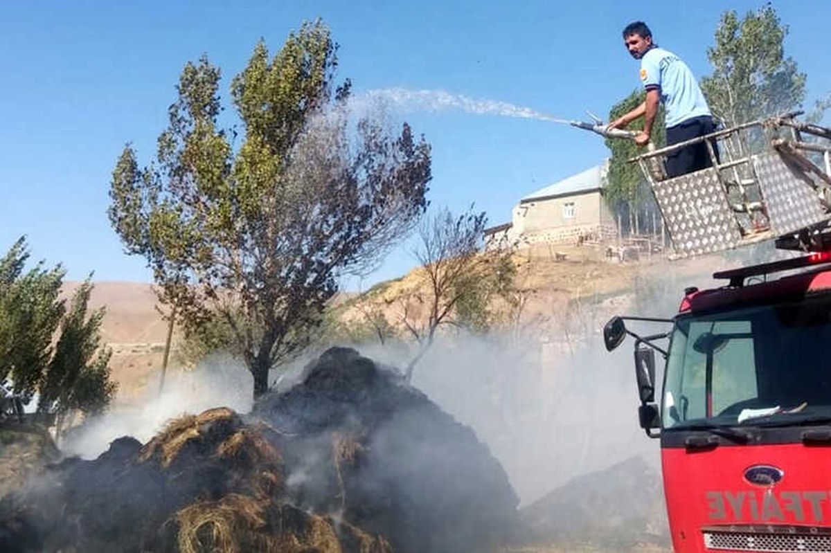 Özalp\'ta 8 Bin Bağ Ot ve 3 Ton Saman Yandı