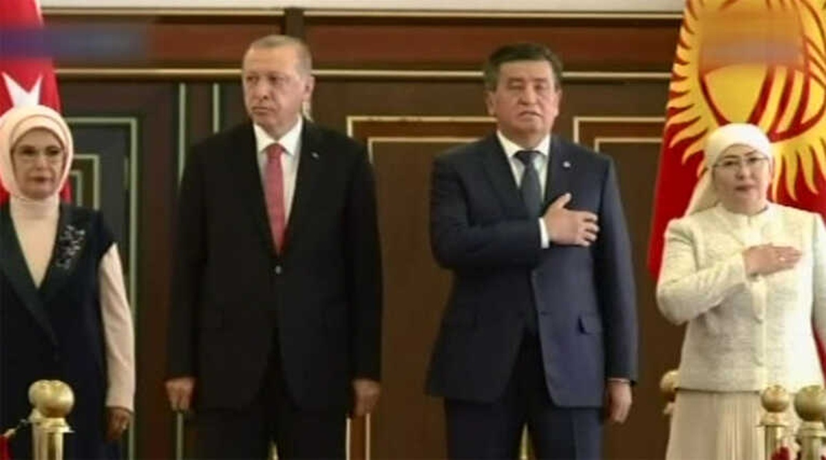 Erdoğan Kırgızistan\'da Resmi Törenle Karşılandı
