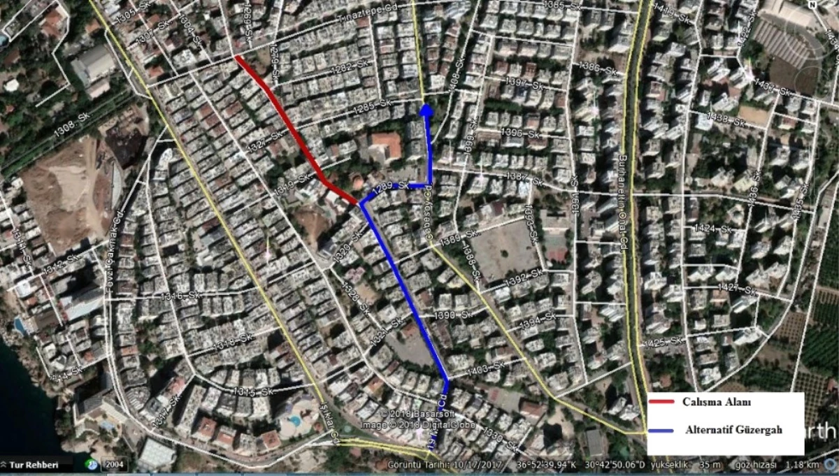 19 Mayıs ile Tınaztepe Caddesi Arası 5 Gün Trafiğe Kapanıyor