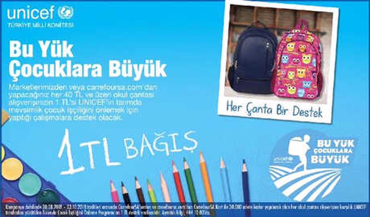 Carrefoursa\'dan Unıcef\'in "Bu Yük, Çocuklara Büyük" Kampanyasına Destek