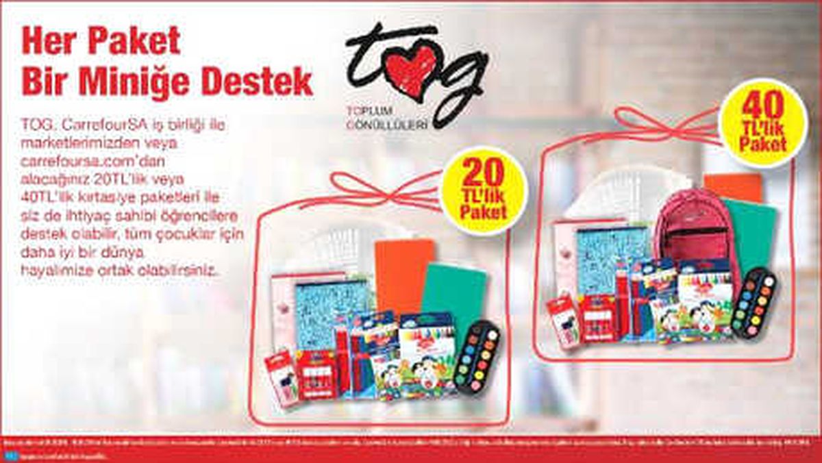 Carrefoursa ve Tog\'dan İhtiyaç Sahibi Öğrencilere Destek