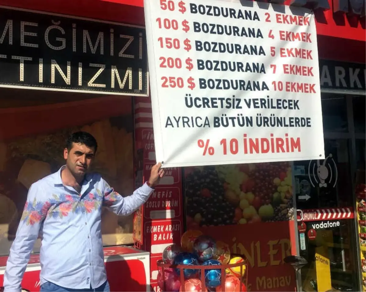 Esnaftan Dolar Bozdurana Ücretsiz Ekmek Kampanyası