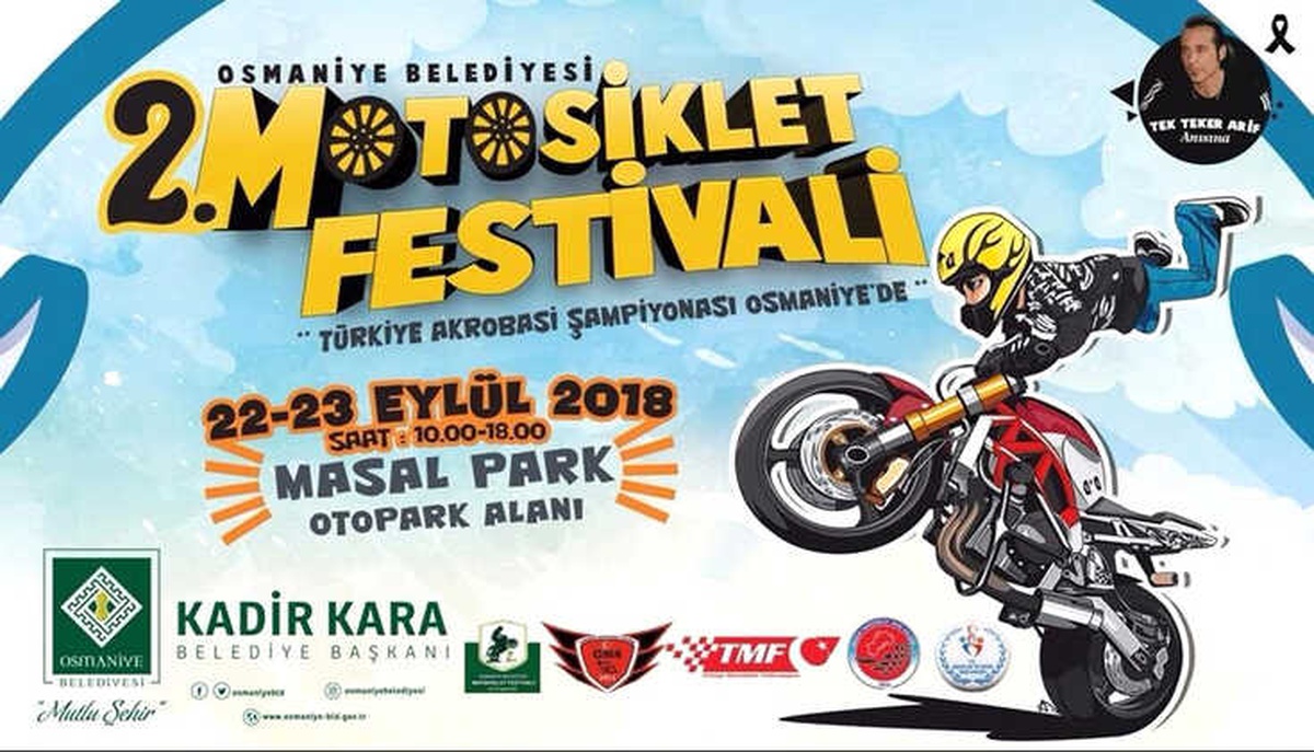 Osmaniye Belediyesi 2. Motosiklet Festivali 22-23 Eylül\'de