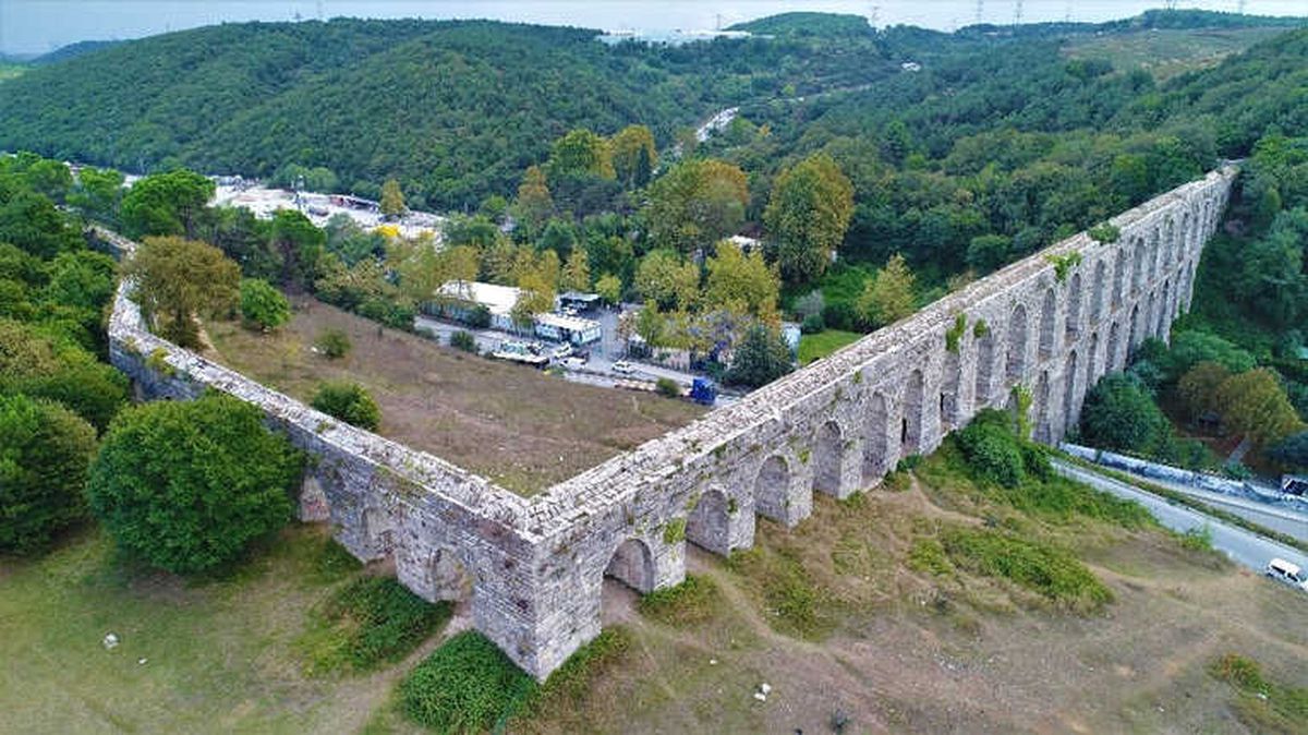 Restorasyonuna Başlanan Eyüpsultan\'daki Kovuk Kemer Havadan Görüntülendi