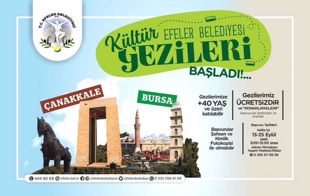Efeler Belediyesi Kültür Gezileri İçin Başvurular Başladı