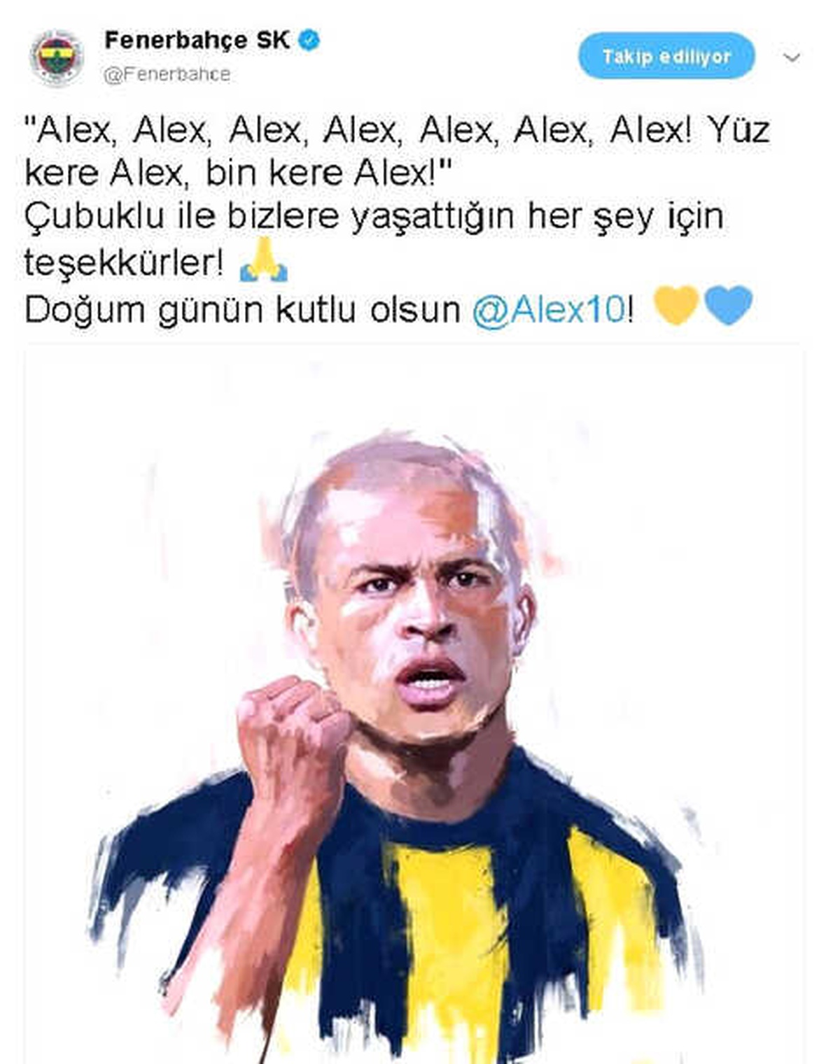 Fenerbahçe, Alex\'in Doğum Gününü Kutladı