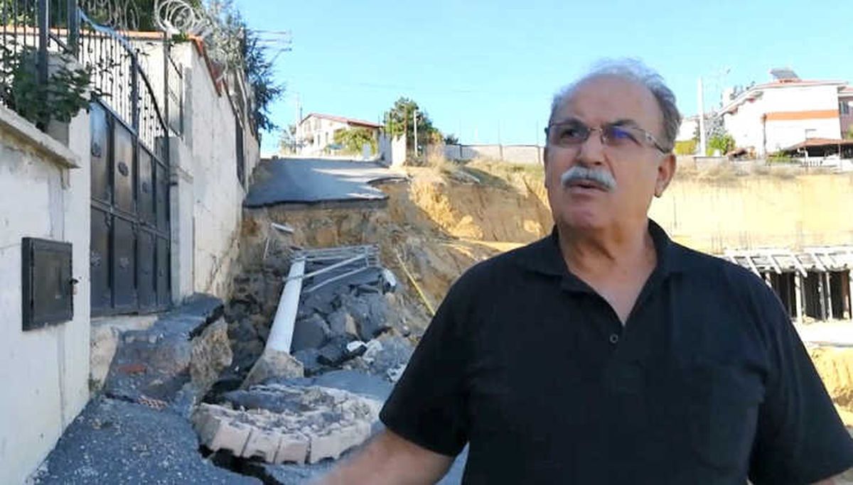 İnşaat Temeli Yolu Çökertince Bitişikteki Evler Boşaltıldı