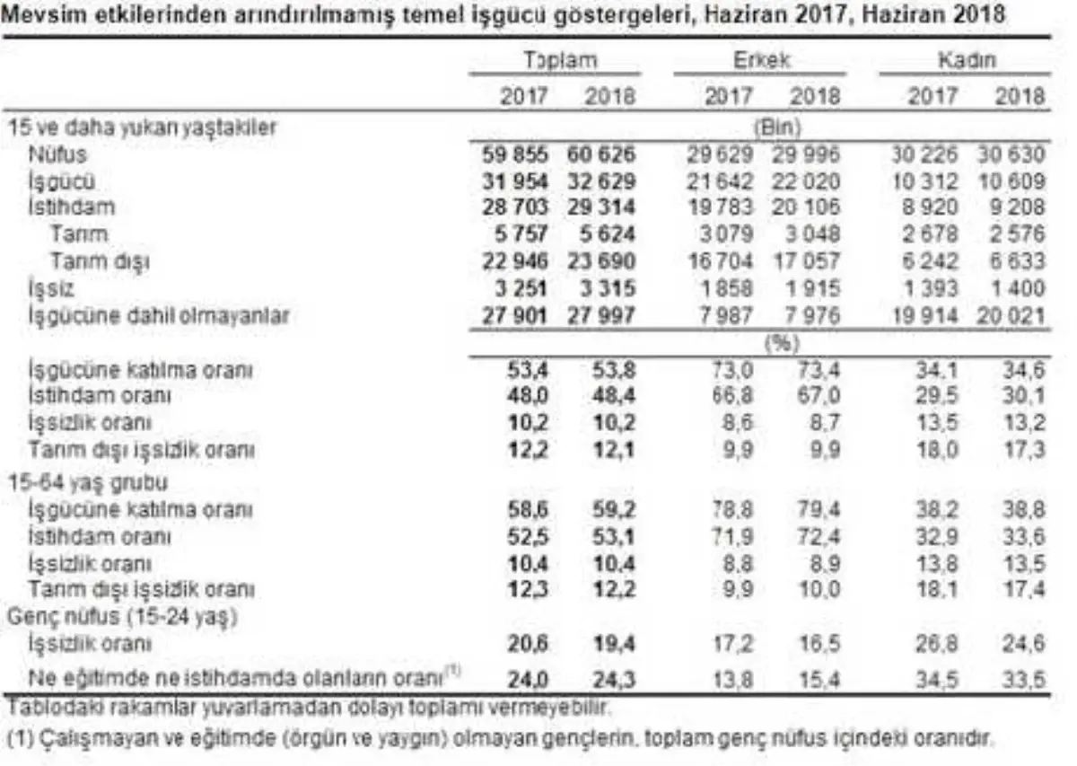 İşsizlik Oranı Haziran Döneminde Yüzde 10.2 Oldu (2)