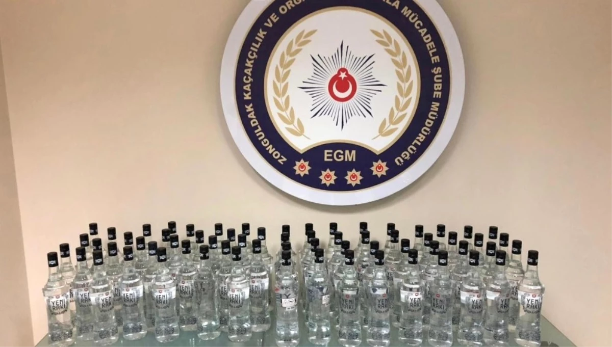 Zonguldak\'ta 67 Şişe Sahte İçki Ele Geçirildi