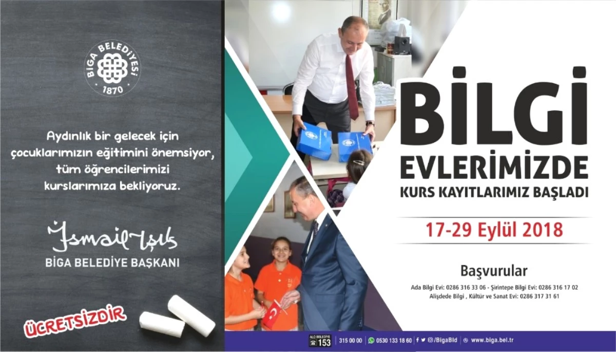 Biga\'da Kurs Kayıtları Başladı