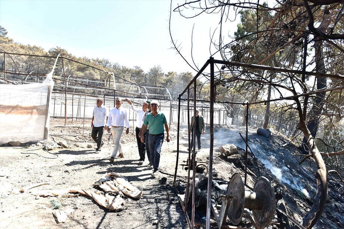 Başkan Uysal Yangın Çıkan Bölgede İnceleme Yaptı