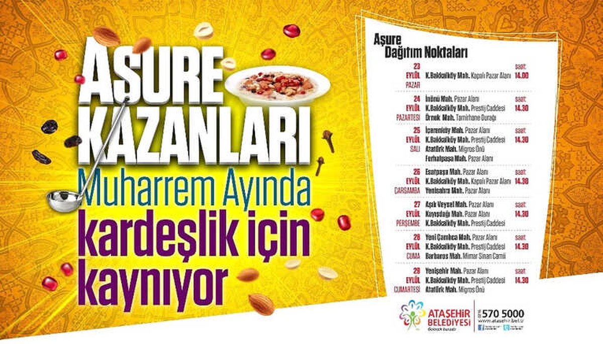 Ataşehir\'de 7 Gün Aşure Kazanları Kaynayacak