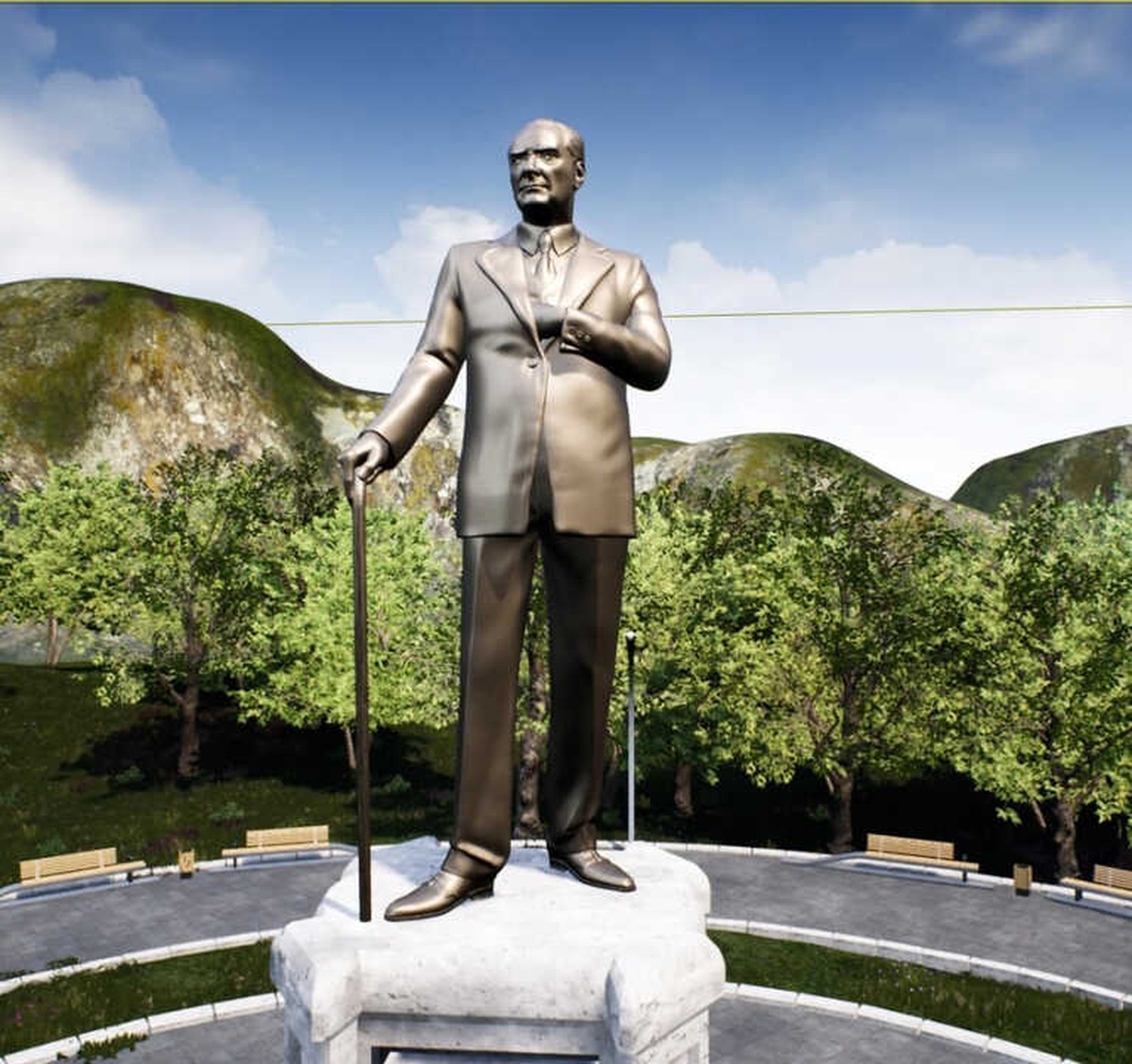 Atatürk\'ün Yeni Heykeli Balıkesir\'in Her Yerinden Gözükecek