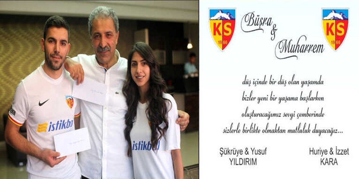 Kayserispor Sevgileri Düğün Davetiyesine de Yansıdı