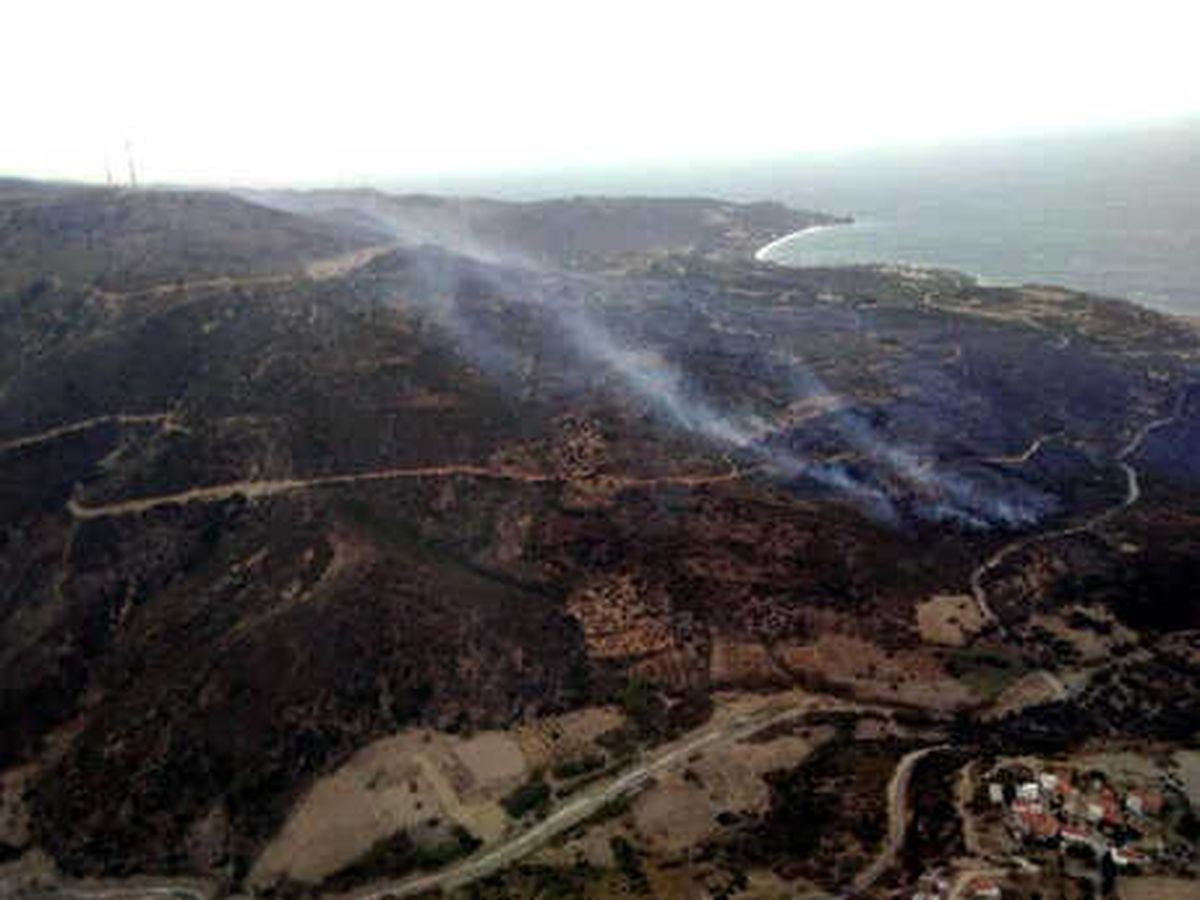 Karaburun\'da Otluk ve Tarım Arazisinde Yangın