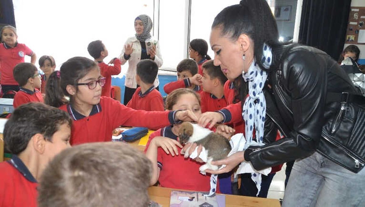 Bafra\'da İlkokul Öğrencilerine Hayvan Sevgisi Aşılanıyor