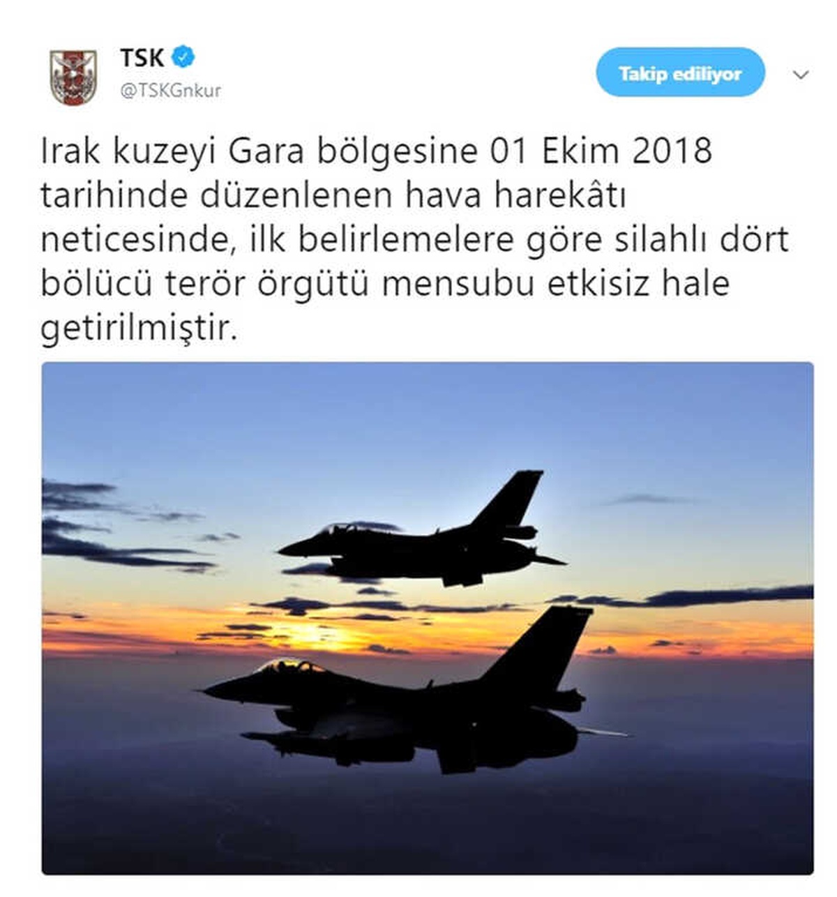Kuzey Irak\'a Hava Harekatı: 4 Terörist Etkisiz Hale Getirildi