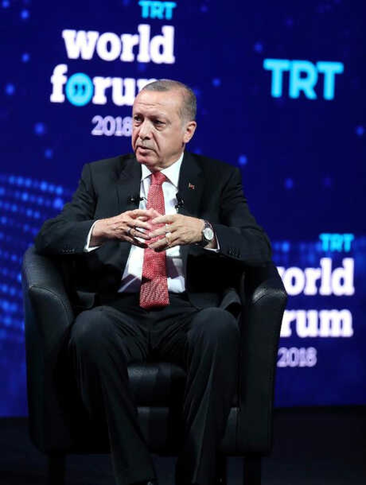 Fotoğraflar // Cumhurbaşkanı Erdoğan TRT World Forum\'da Konuşuyor (1)