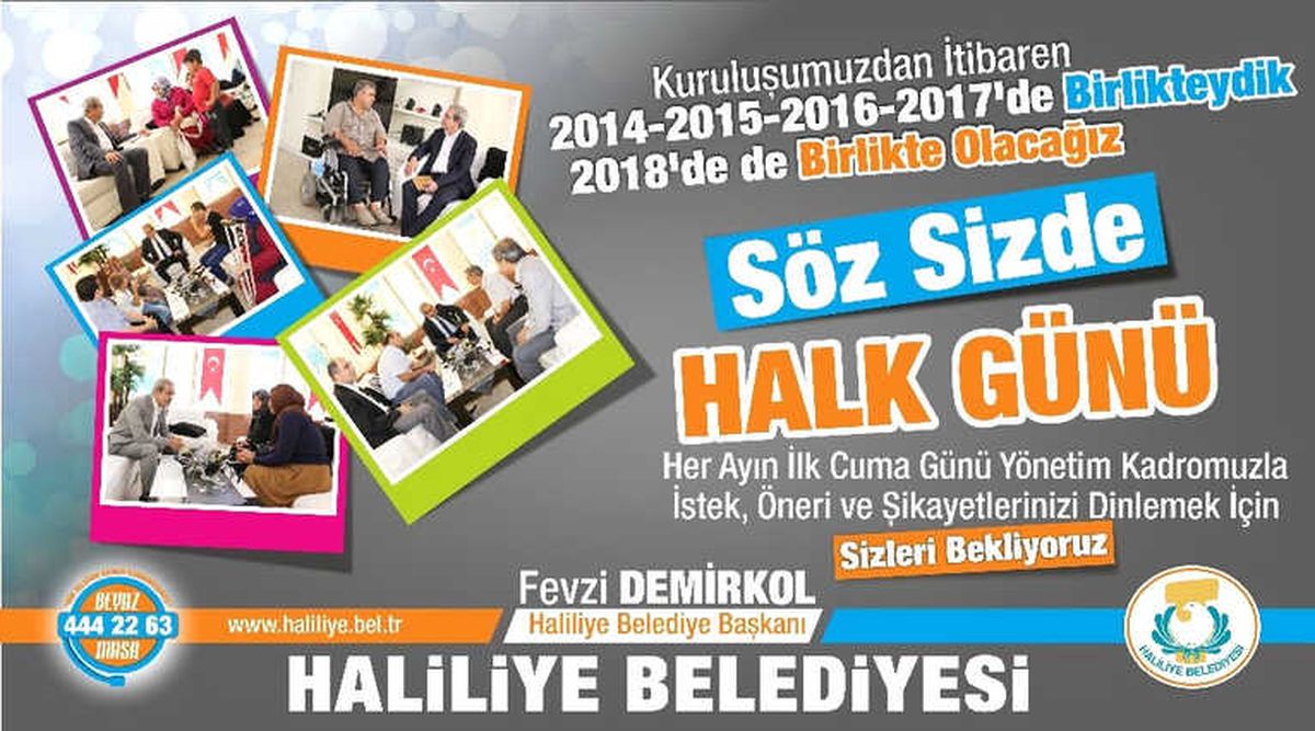 Haliliye\'de Halk Günü Yarın