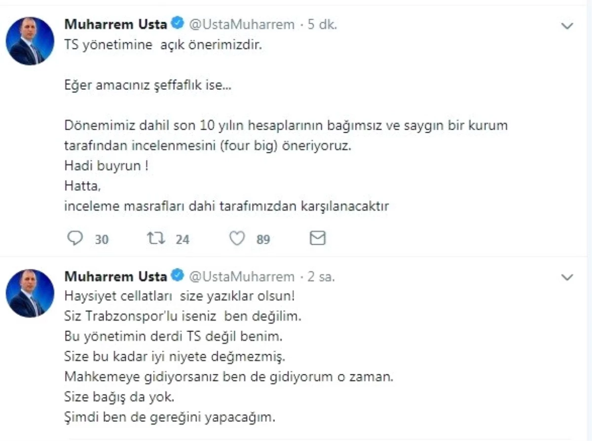 Muharrem Usta\'dan Sert Açıklama