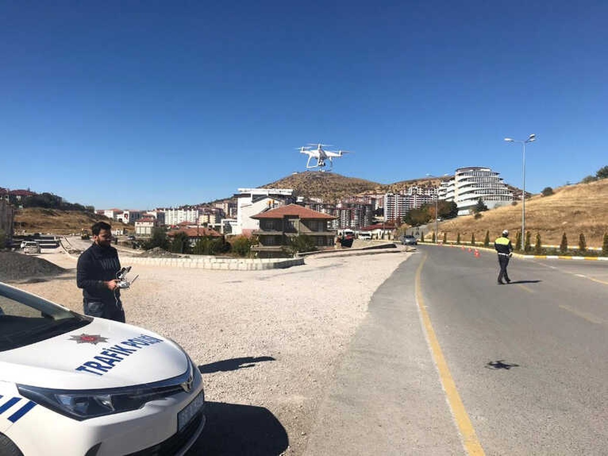 Yozgat\'ta \'Drone\' ile Trafik Denetimleri Arttı