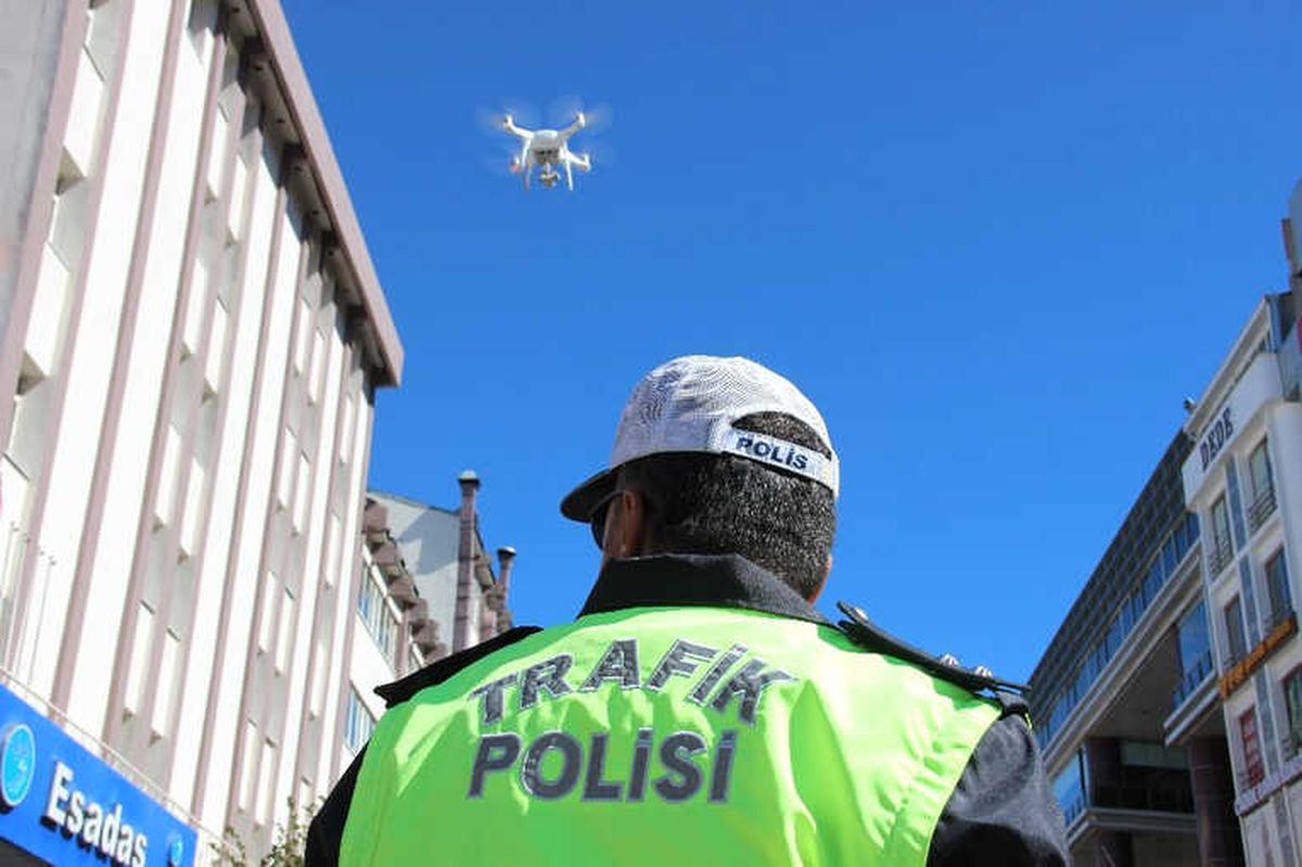 Erzurum\'da Drone ile Trafik Denetimi