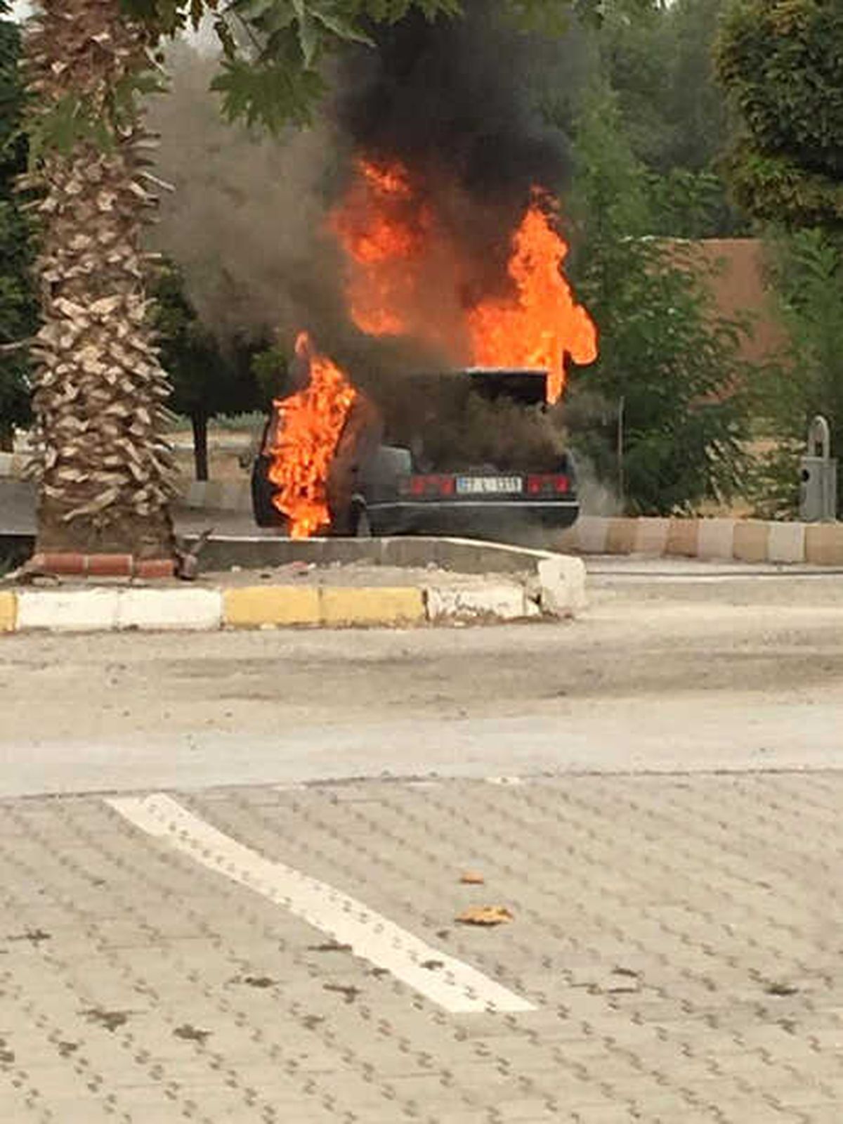Park Halindeki Otomobil, Alev Alev Yandı