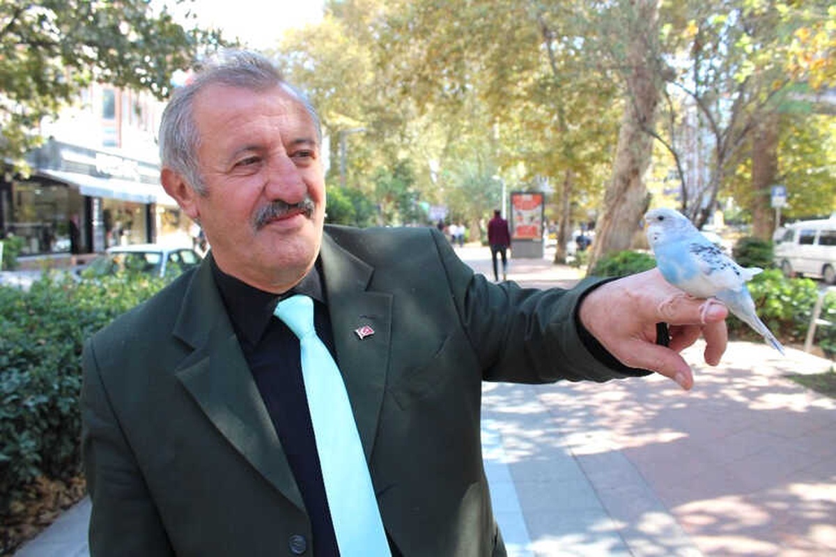 Onu Omzundaki Muhabbet Kuşuyla Görenler Şaşkınlıklarını Gizleyemiyor