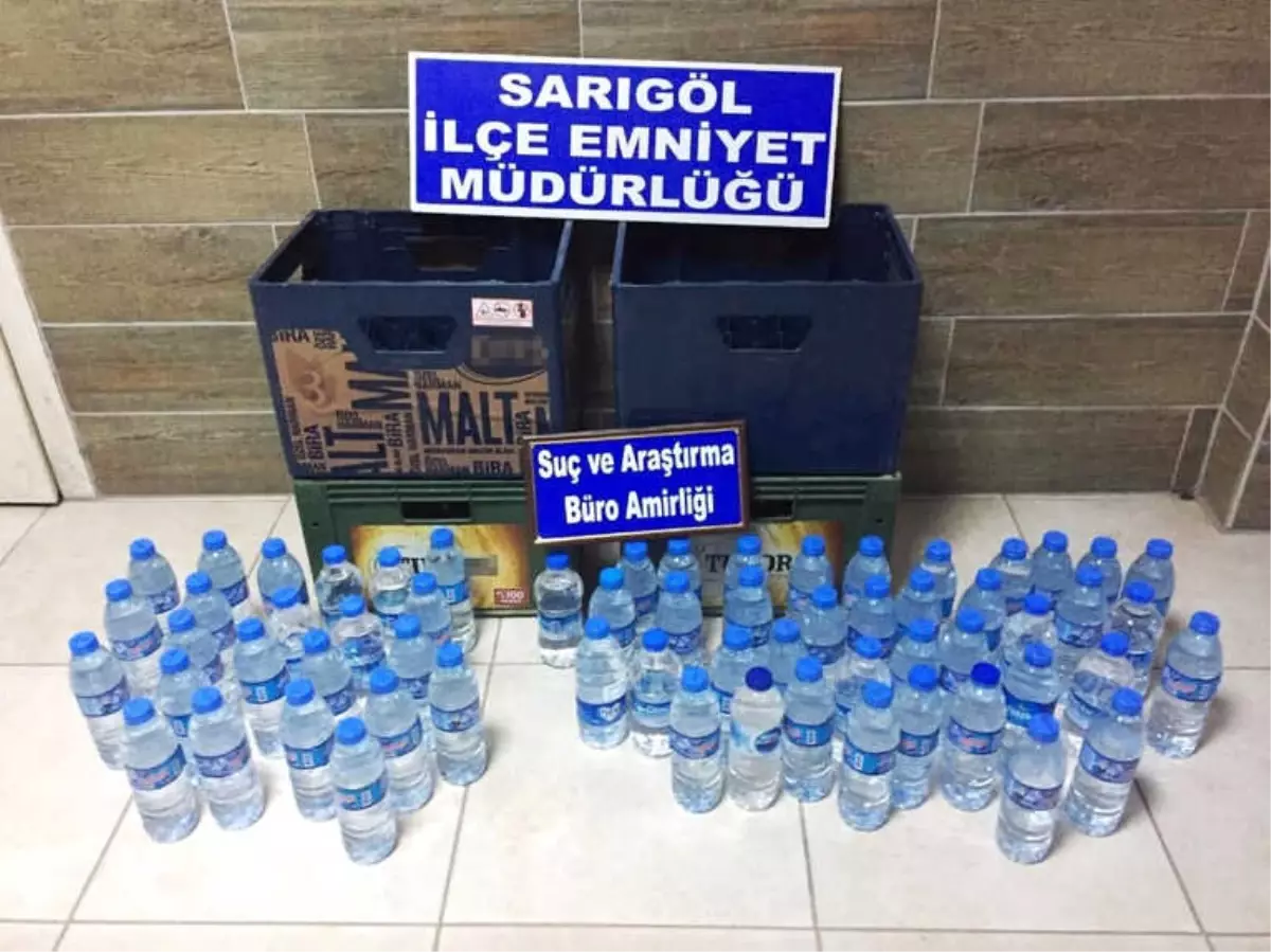 Sarıgöl\'de 35 Litre Kaçak Rakı Ele Geçirildi