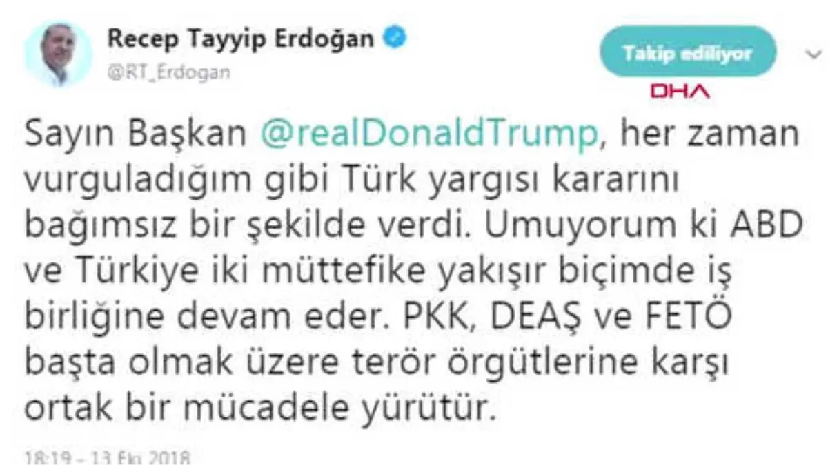 Erdoğan\'dan Trump\'a Yanıt