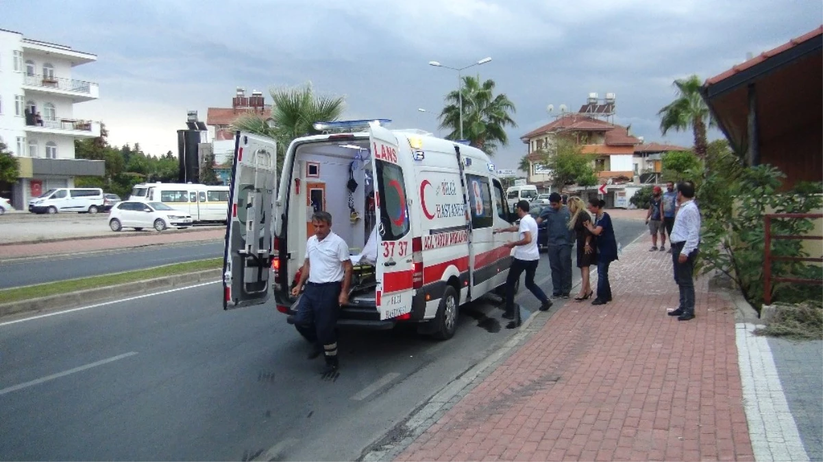 Manavgat\'ta Otomobil Palmiyeye Çarptı: 1 Yaralı