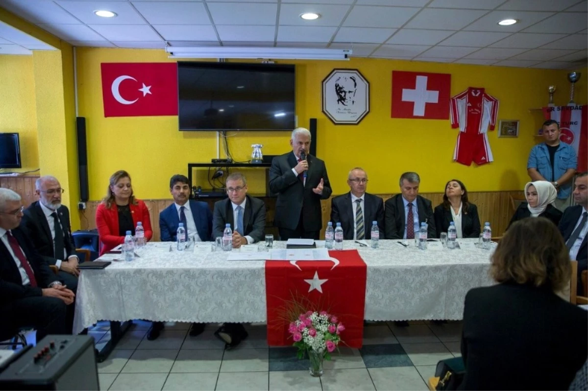 TBMM Başkanı Yıldırım İsviçre\'de Lozan Türk Birliği Üyeleriyle Buluştu