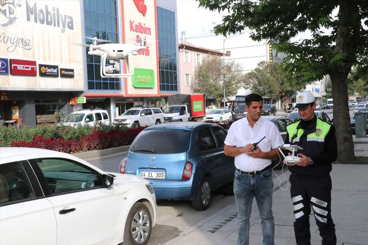 Erzincan\'da "Drone" ile Trafik Denetimi