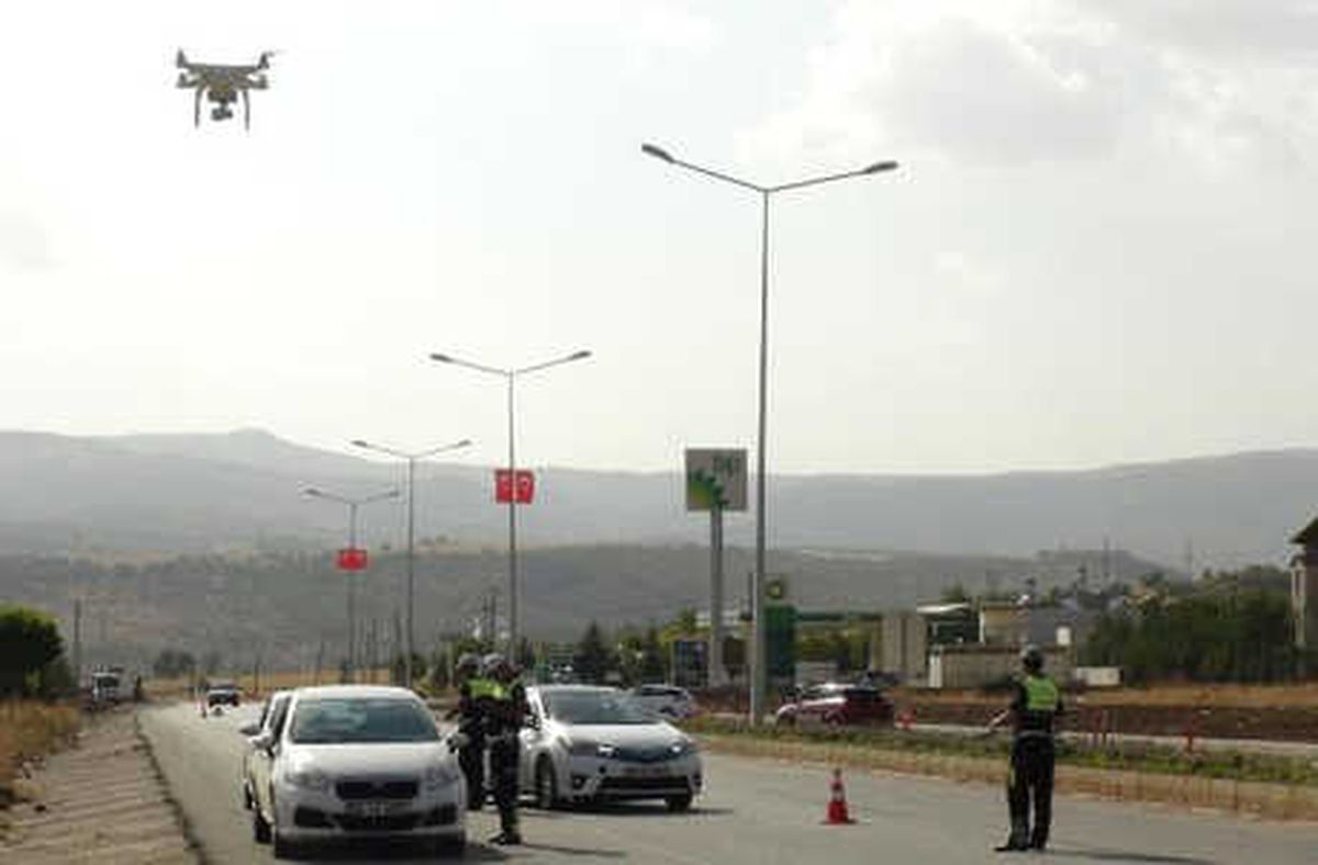Tunceli\'de Drone\'lu Trafik Denetimi