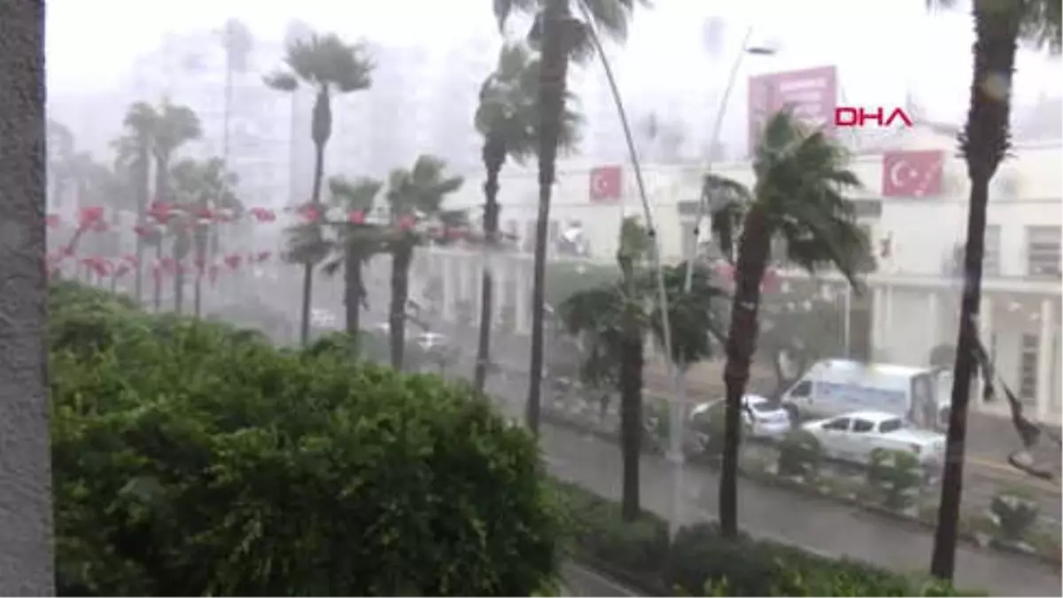 Adana\'da Şiddetli Rüzgarda Ağaçlar Devrildi, Yangın Çıktı