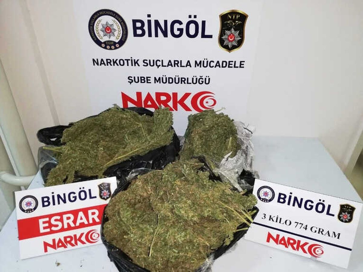 Bingöl\'de 11 Kilo Esrar Ele Geçirildi, 3 Şüpheli Tutuklandı