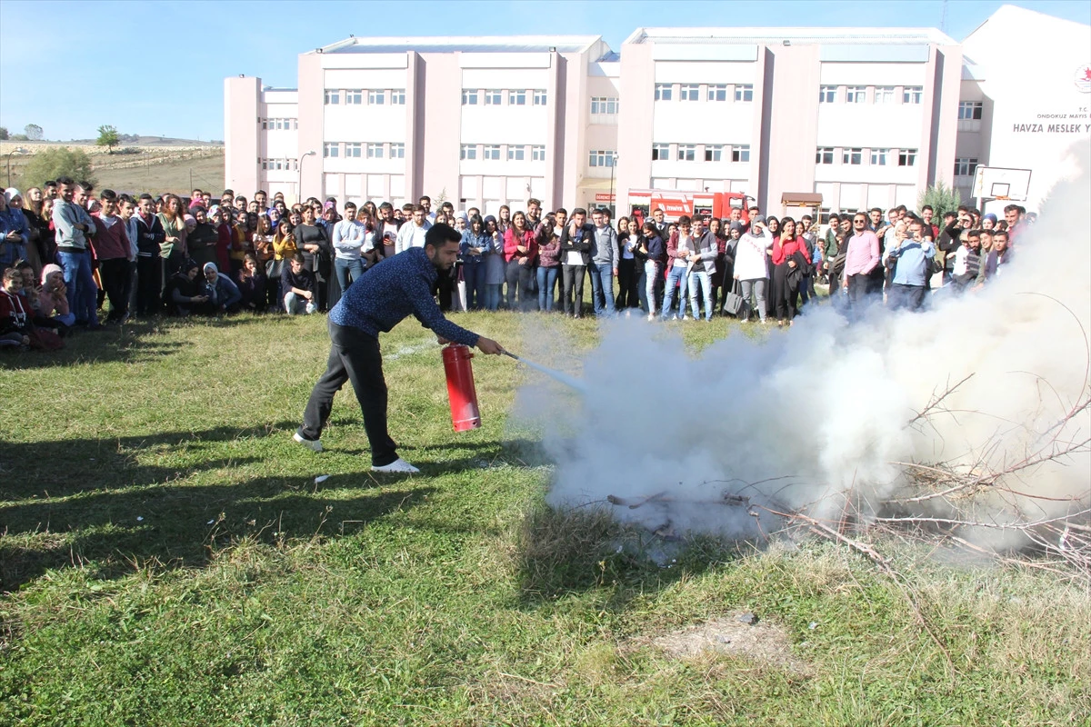 Havza Meslek Yüksekokulunda Yangın Tatbikatı