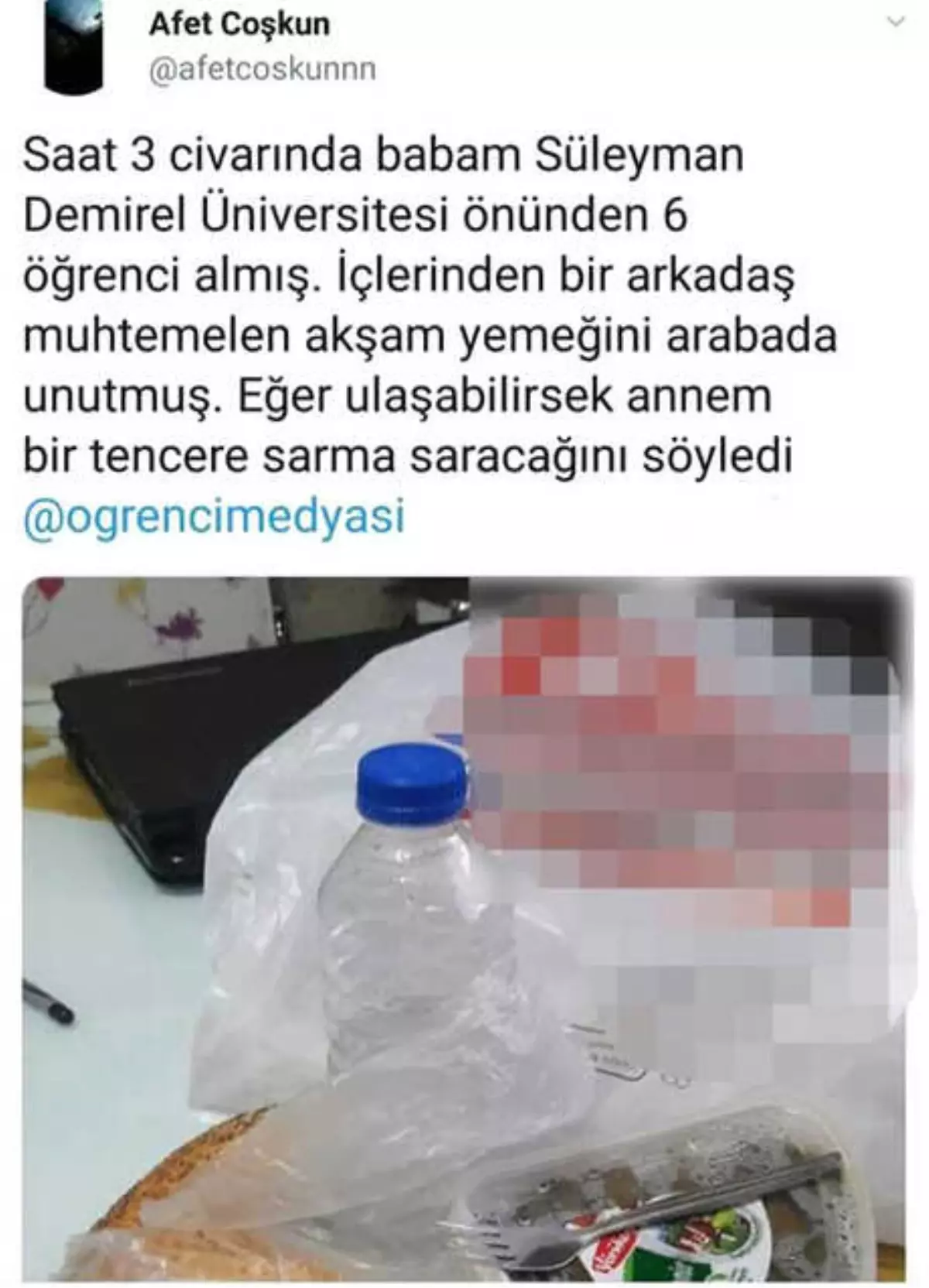 Araçta Yemeğini Unutan Üniversiteliye Bir Tencere Sarma Sözü