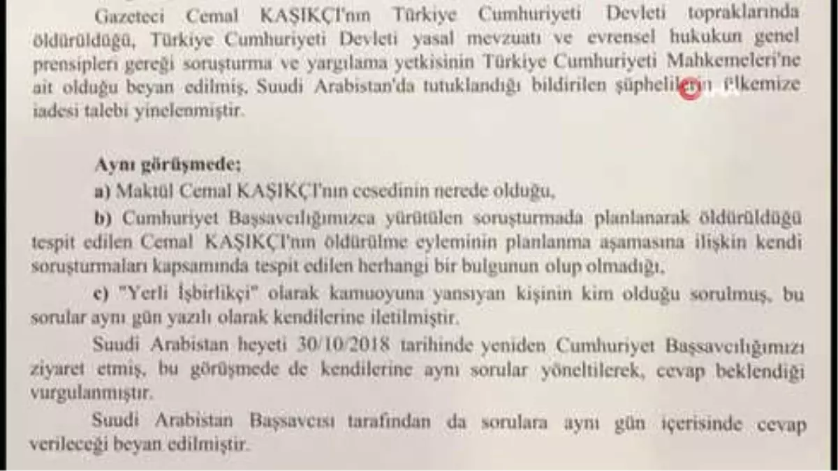 İstanbul Cumhuriyet Başsavcılığı\'ndan Yapılan Açıklamada, " Cemal Kaşıkçı Evlilik İşlemleri İçin...