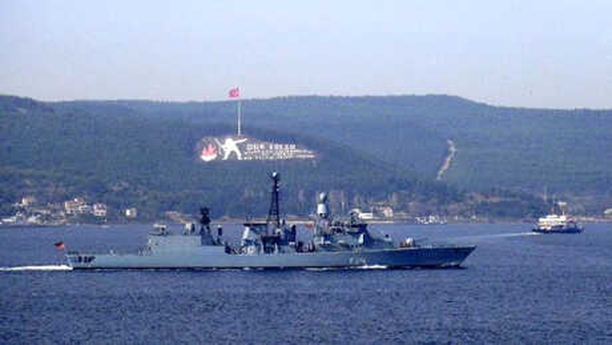 Alman Savaş Gemisi, Çanakkale Boğazı\'ndan Geçti