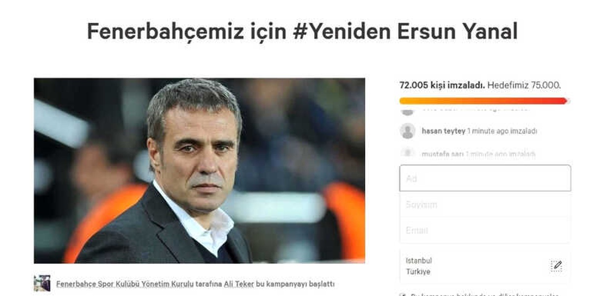 Ersun Yanal İçin 72 Bin İmza Toplandı